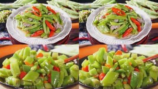 四季豆菜品高清在线视频素材下载