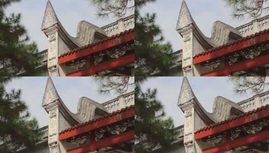 中式古建筑屋檐屋顶特写高清在线视频素材下载