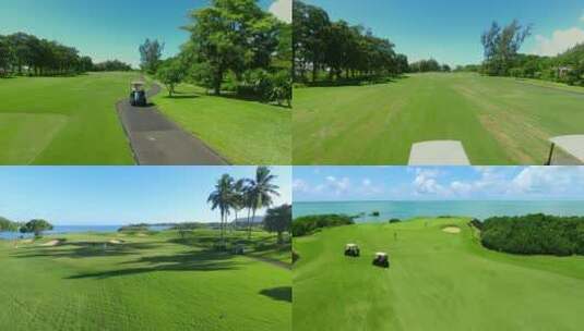 4k航拍高端户外高尔夫-打高尔夫高清在线视频素材下载