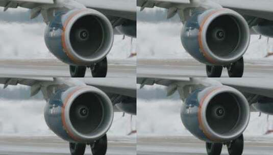 雪地里的飞机发动机高清在线视频素材下载