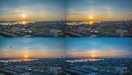 武港国际码头延时高清在线视频素材下载