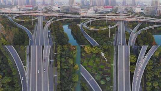 杭州滨江中兴立交桥高清在线视频素材下载