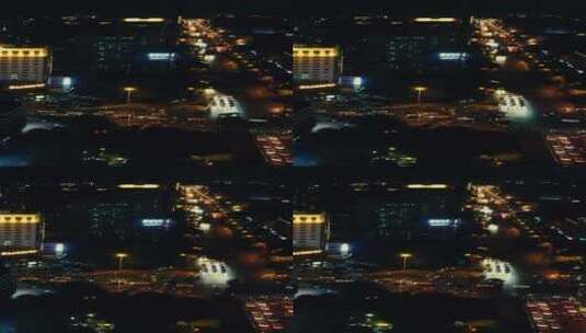 城市航拍江西吉安夜景竖屏高清在线视频素材下载