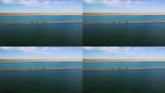 青海省海西州西台吉乃尔湖315国道航拍高清在线视频素材下载