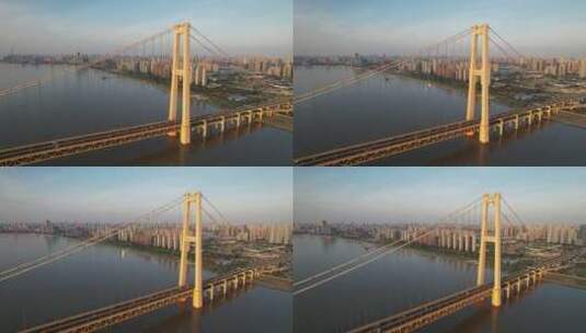 武汉杨泗港长江大桥航拍高清在线视频素材下载