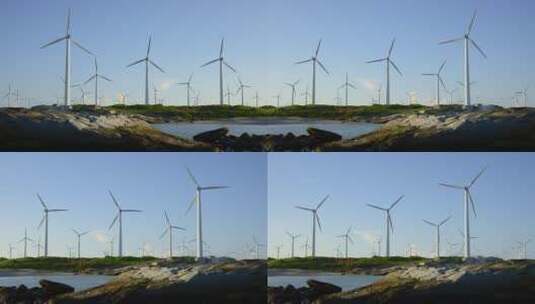 广东海边风力发电高清在线视频素材下载