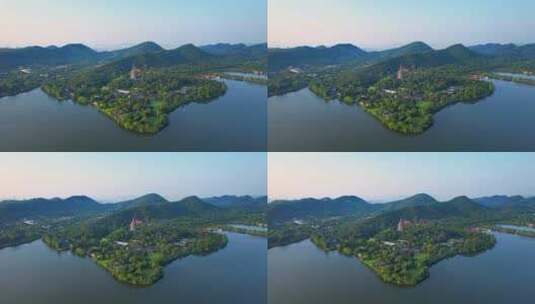 杭州西湖雷峰塔航拍高清在线视频素材下载