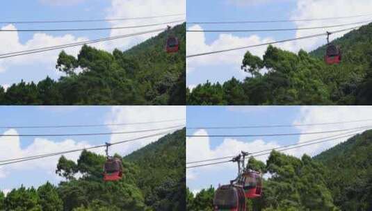 景区缆车索道观光缆车特写山上风景旅游景点高清在线视频素材下载