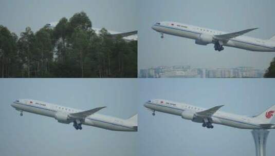 飞机飞向天空空镜高清在线视频素材下载