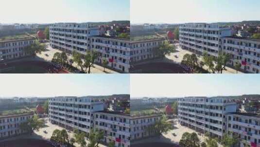 航拍江西吉安固江中学教学楼高清在线视频素材下载