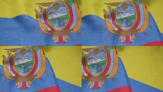 厄瓜多尔国旗填充框架的特写高清在线视频素材下载