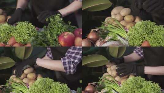 新鲜蔬菜 新鲜食材 瓜果蔬菜高清在线视频素材下载