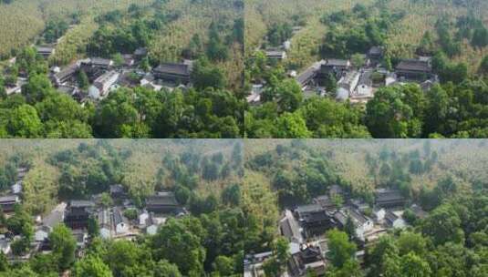 浙江湖州安吉灵峰寺初夏航拍高清在线视频素材下载