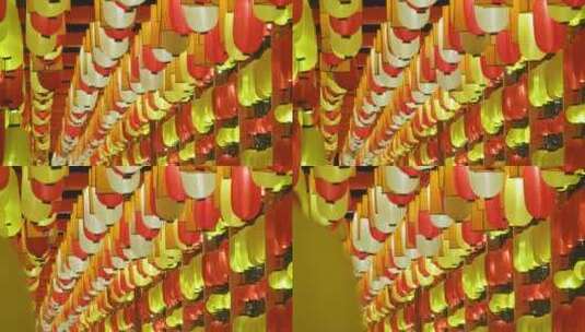 春节元宵节过年长廊灯笼游客拍照打卡高清在线视频素材下载