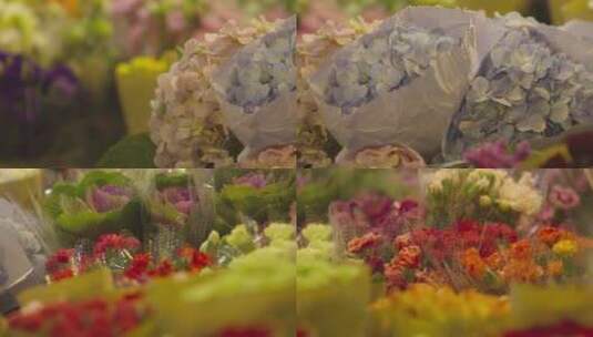 花店里销售的花卉2高清在线视频素材下载