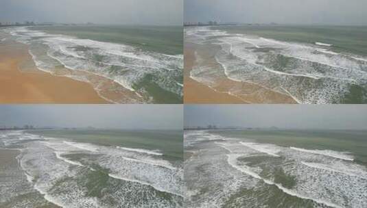 俯瞰东山岛沙滩海岸线海浪自然风光高清在线视频素材下载