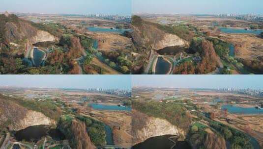 上海松江辰山植物园矿坑植物景观高清在线视频素材下载