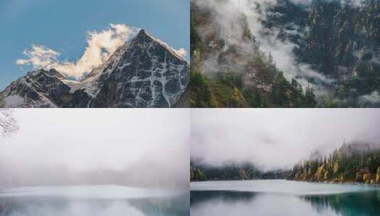 山川湖泊雾气延时视频高清在线视频素材下载
