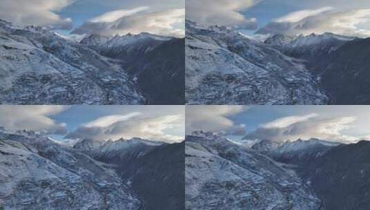 四姑娘山冬季航拍高清在线视频素材下载