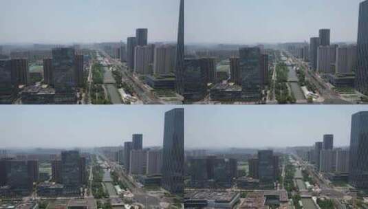 宁波高新区无人机航拍原始素材高楼金融硅谷高清在线视频素材下载