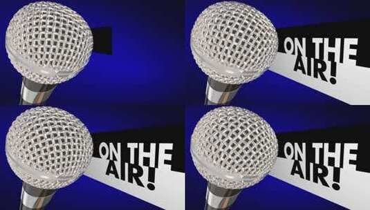 On the Air Microphone播客广播节目现场秀高清在线视频素材下载