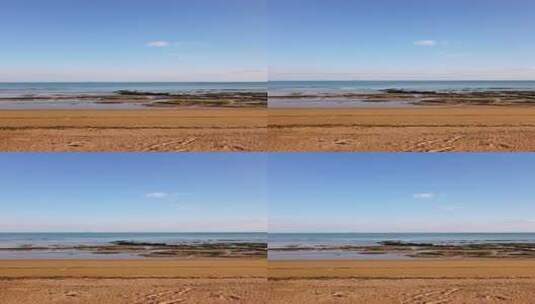 4K 海岸线海洋海景礁石和海滩高清在线视频素材下载
