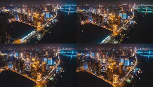 8K湖北宜昌长江夜景风光天际线航拍延时高清在线视频素材下载