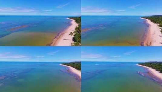 巴西塞古罗巴伊亚港的Arraial DaJuda海滩。热带海滩风景高清在线视频素材下载