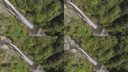 大山深处秘境溪流瀑布航拍风景高清在线视频素材下载