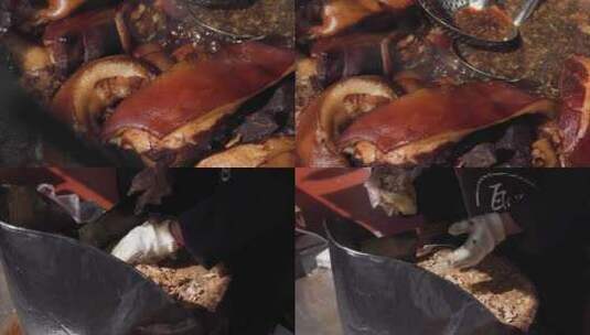 西安特色小吃肉夹馍高清在线视频素材下载