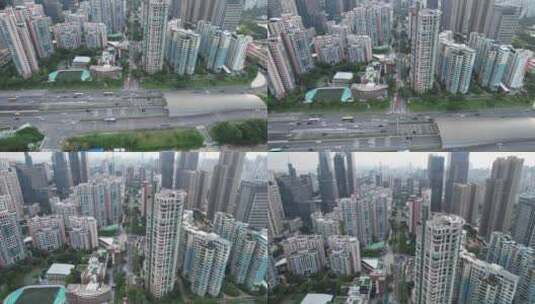 深圳福田区城市建筑交通高清在线视频素材下载
