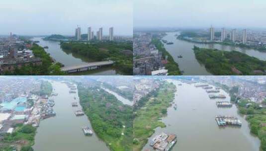 阳江市老城区运河两岸01高清在线视频素材下载