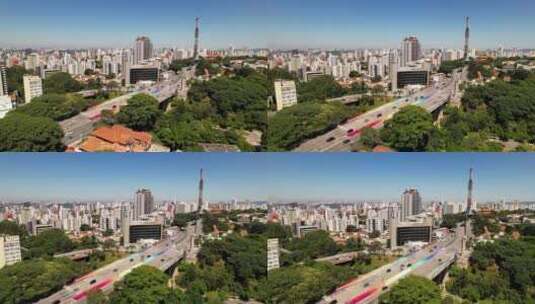 巴西圣保罗市中心的苏马雷高架桥。旅游地标。高清在线视频素材下载