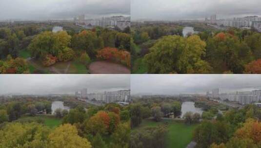 秋天美丽的公园高清在线视频素材下载