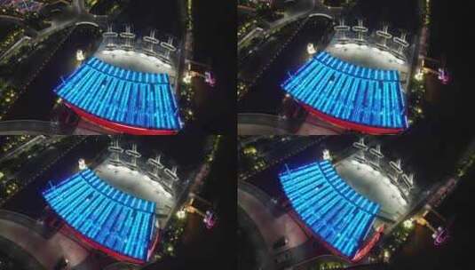 广州海心沙亚运场地亚运公园夜景高清在线视频素材下载