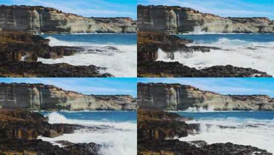 海浪撞击在岩石上高清在线视频素材下载