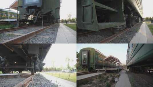 废弃的绿皮火车高清在线视频素材下载