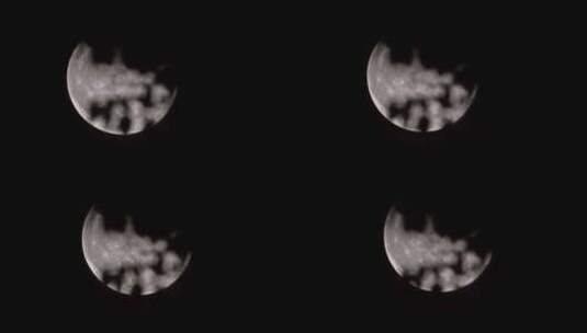 深夜晚月亮月球树叶剪影唯美高清在线视频素材下载
