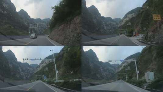 前往泸沽湖景区途中的交通风光高清在线视频素材下载