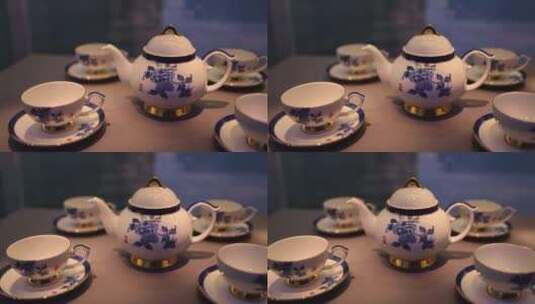 中国杭州工艺美术博物馆瓷器茶壶高清在线视频素材下载