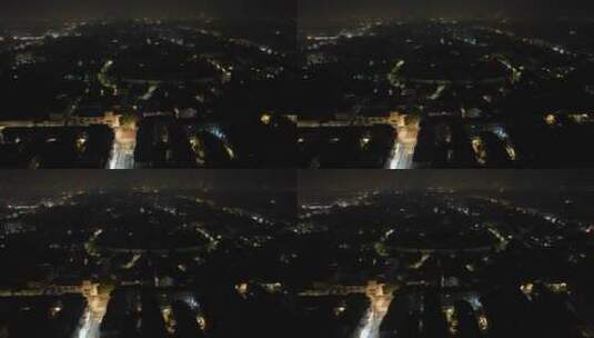 江苏苏州城市夜景交通航拍高清在线视频素材下载