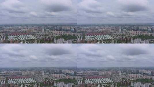 多云天空下上海大全景高清在线视频素材下载