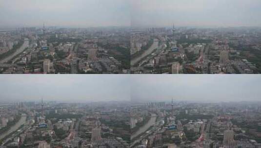 江苏南京城市风光高楼建筑航拍高清在线视频素材下载