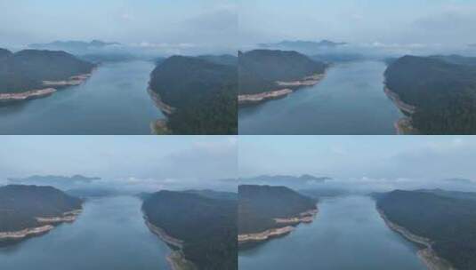 金寨梅山水库风景区航拍高清在线视频素材下载