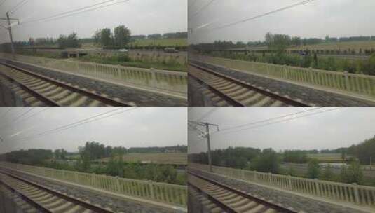 交通运输行驶高铁窗外风景实拍高清在线视频素材下载
