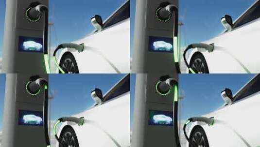 电动新能源汽车和充电桩高清在线视频素材下载