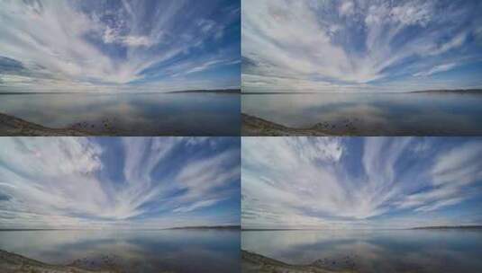 乌伦古湖的风光美景高清在线视频素材下载
