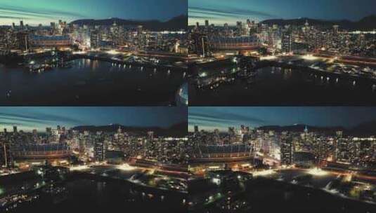 港口 城市夜景 海湾高清在线视频素材下载