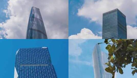 广州cbd延时高楼大厦高清在线视频素材下载