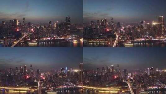 重庆夜景延时航拍4K高清在线视频素材下载